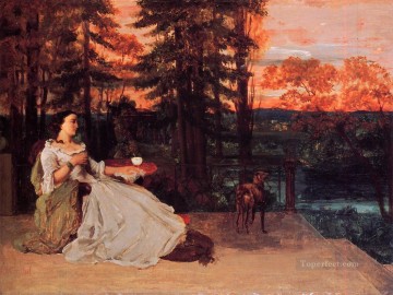  Gustave Canvas - The Lady of Frankfurt Gustave Courbet 1858 Realist Realism painter Gustave Courbet